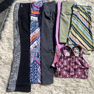 Free People Workout Bundle - 4 leggings 1 sports bra 1 biker shorts 1 sk…
